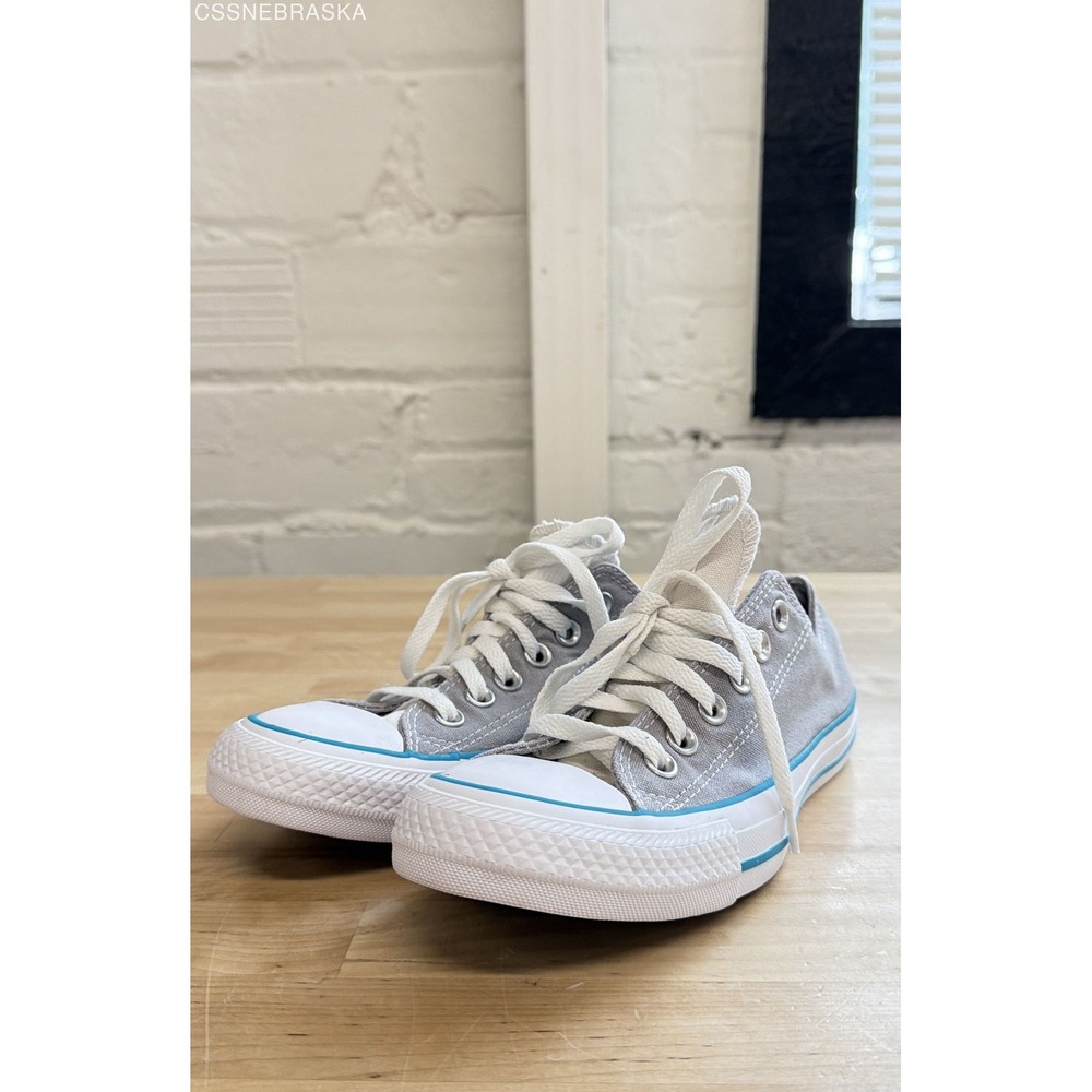 Converse Gray Turquoise Women's Chuck Taylor All Star Double Tongue Low Top 6.5
